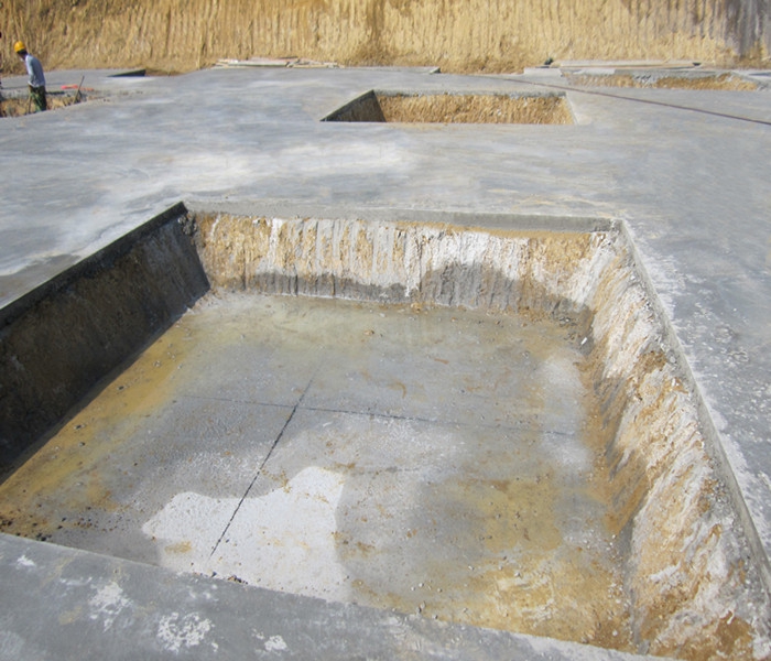 南昌市建筑設計研究院總部辦公大樓工程筏板基礎下柱墩找平、彈線